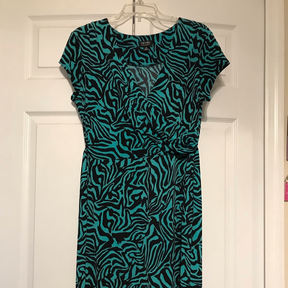 Nicole Miller teal dress